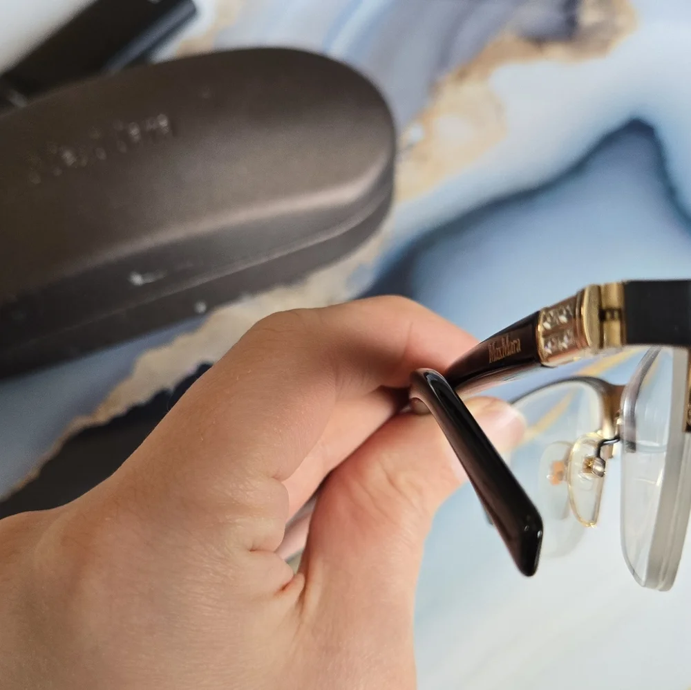 MaxMara•  Womens MM1236 Black W/ Gold Features Prescription Eyeglasses With Case